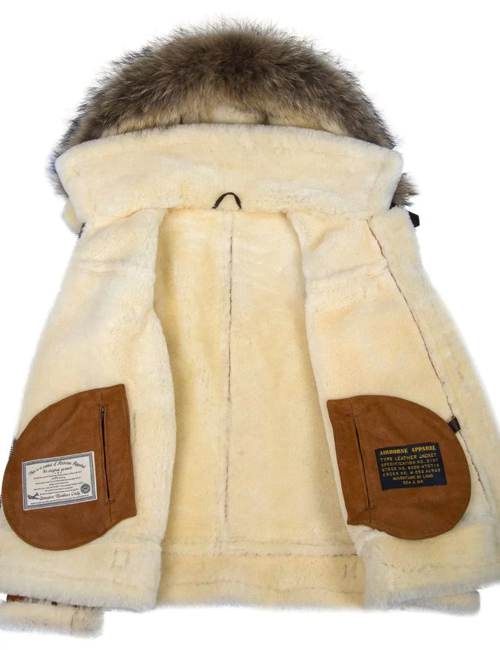 Jade - women's sheepskin coat with fur