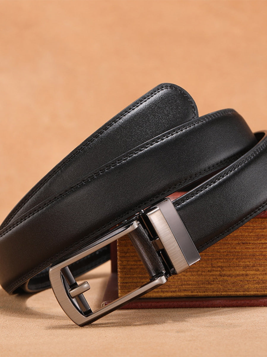 Leather Belt with Automatic Buckle