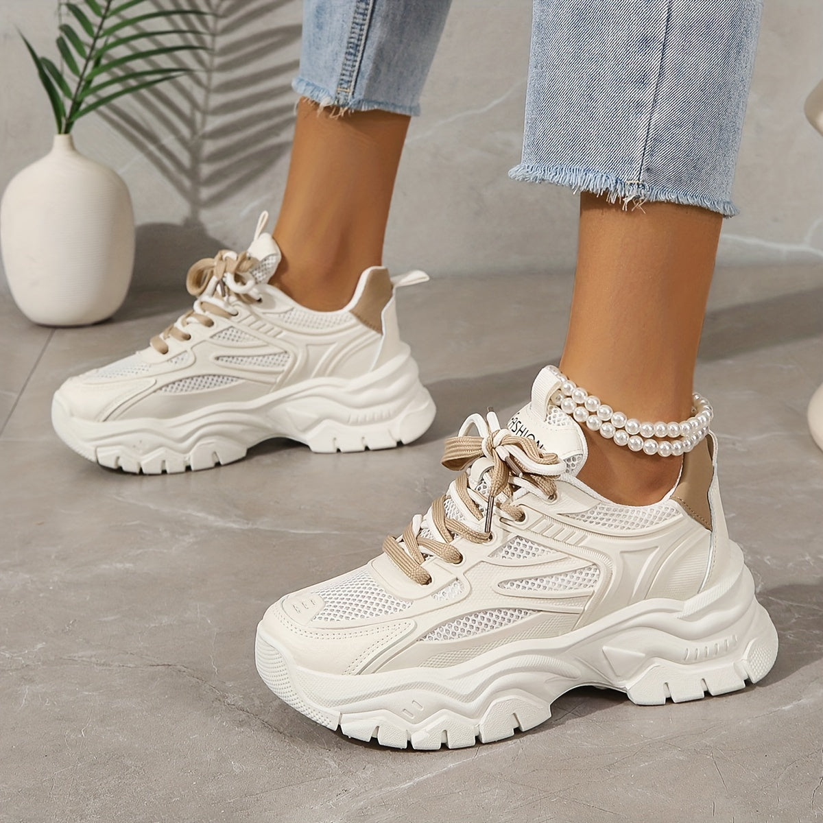 Stylish Mesh Chunky Sneakers for Fashion-Conscious Women | Perfect for Everyday Wear