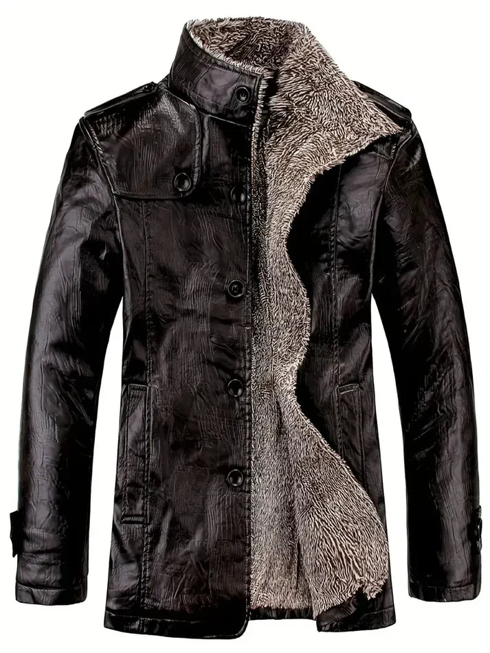 Taliesin - men's leather jacket with fleece lining