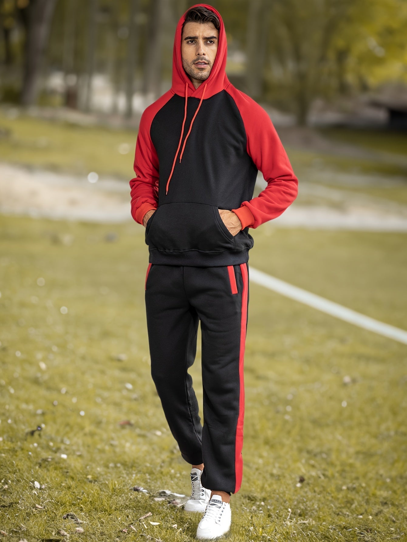 Classic Full Zip Long Sleeve Hoodie and Jogging Pants Tracksuit for Men | Ideal for Season TRUE