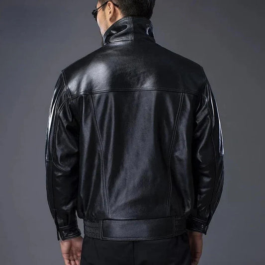 Erwin - classic black biker jacket for men