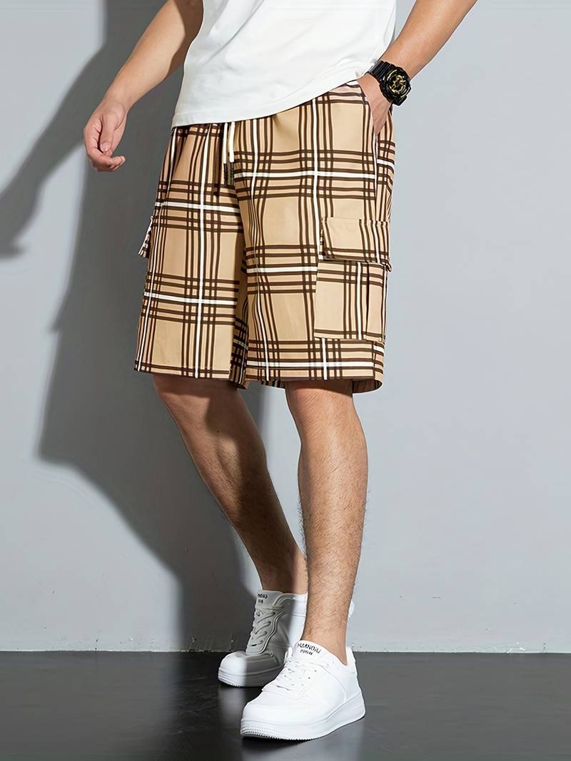 Elijah – checked shorts with side pockets