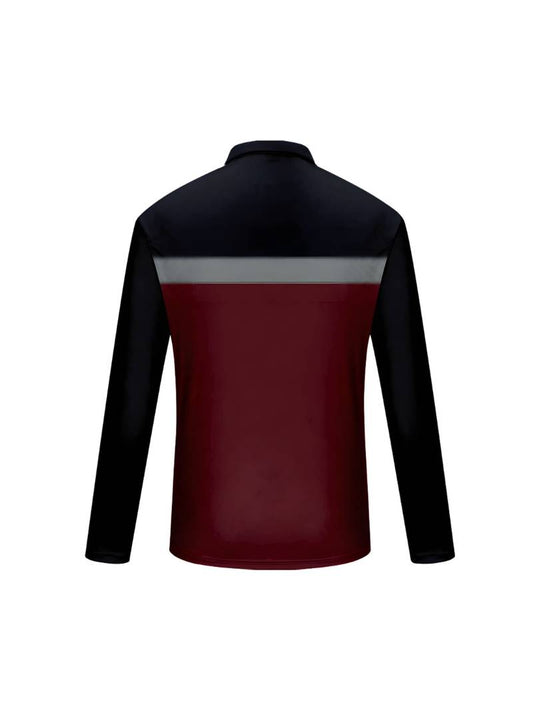 James color block retro zip shirt