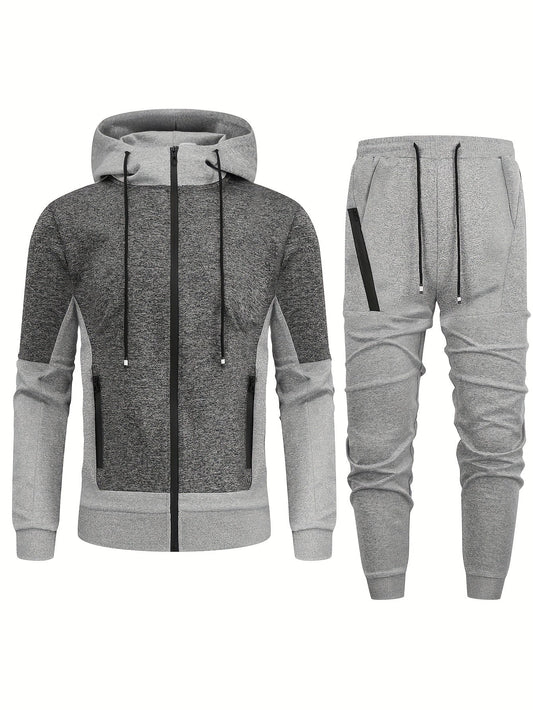 Casual Full Zip up Hoodie and Jogging Pants Tracksuit for Men | Ideal for Autumn