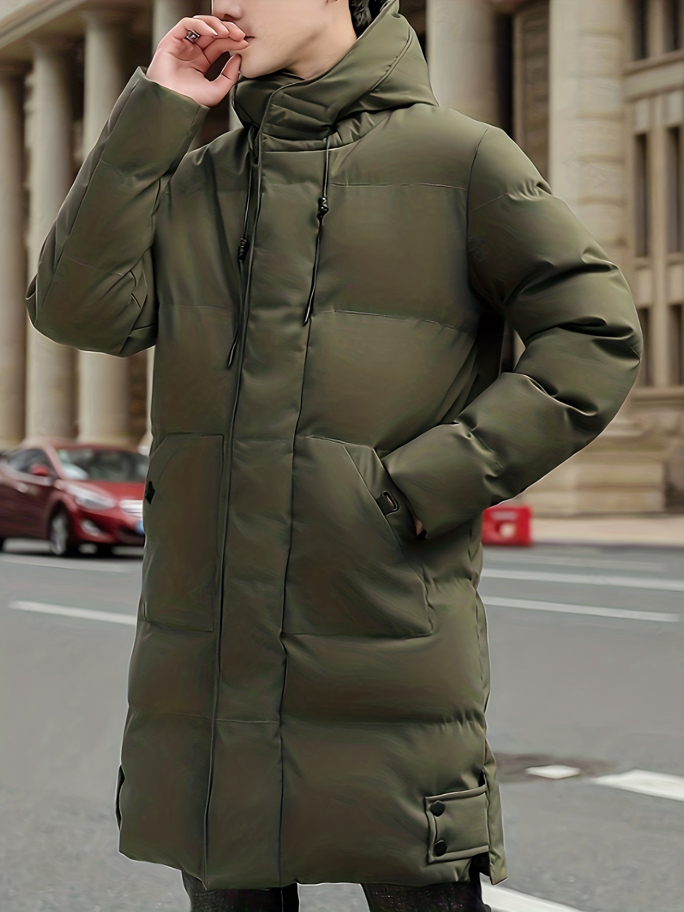 Warm Mid-Length Hooded Overcoat Winter Jacket for Men | Ideal for Winter