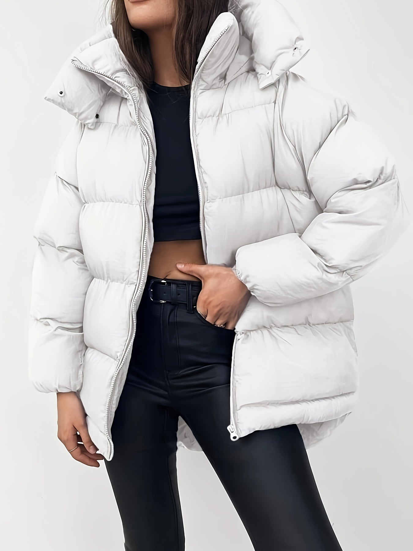 Elegant Warm Puffer Winter Jacket with Capuchon for Women | Perfect for Outdoor Activities