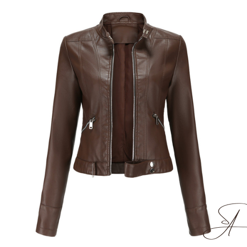 Vintage Elegant Faux Leather Biker Jacket for Women | Perfect for Everyday Wear