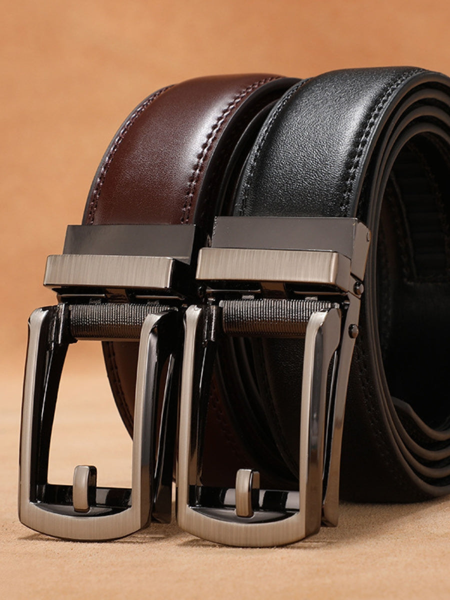 Leather Belt with Automatic Buckle