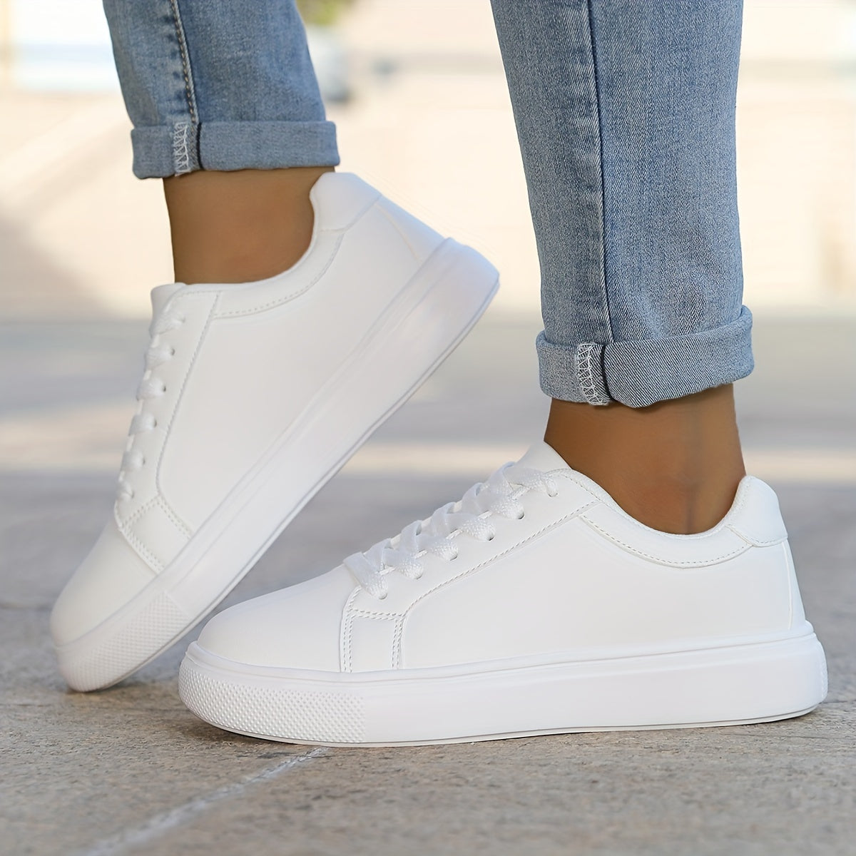 Stylish Solid Color Sneakers for Everyday Wear for Women | Ideal for Everyday Wear