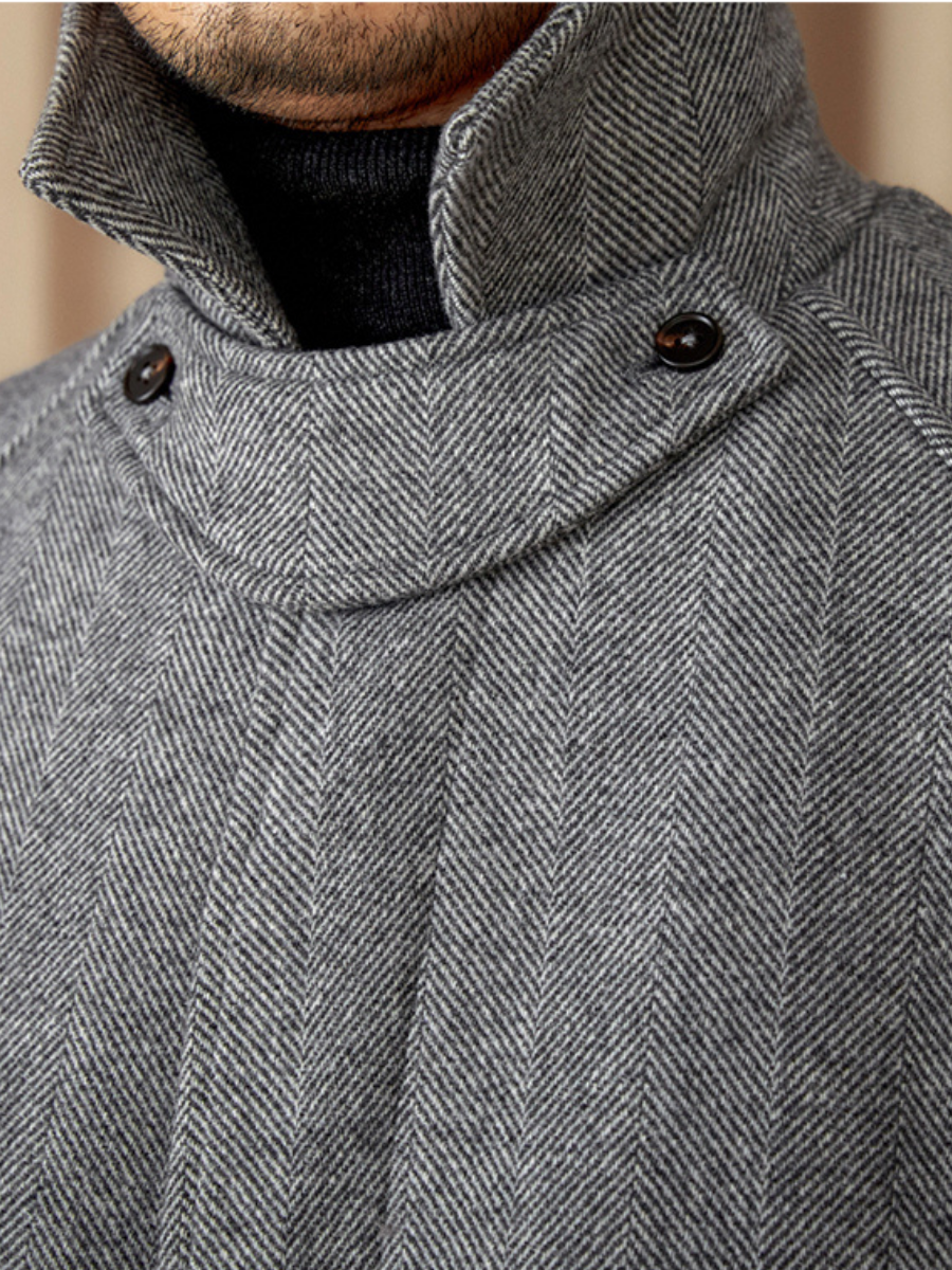 Classic Wool Blend Balmacaan Coat