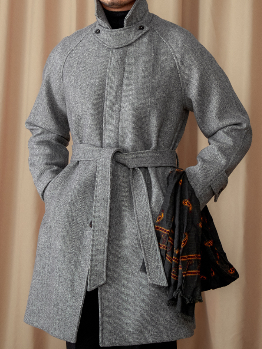 Classic Wool Blend Balmacaan Coat