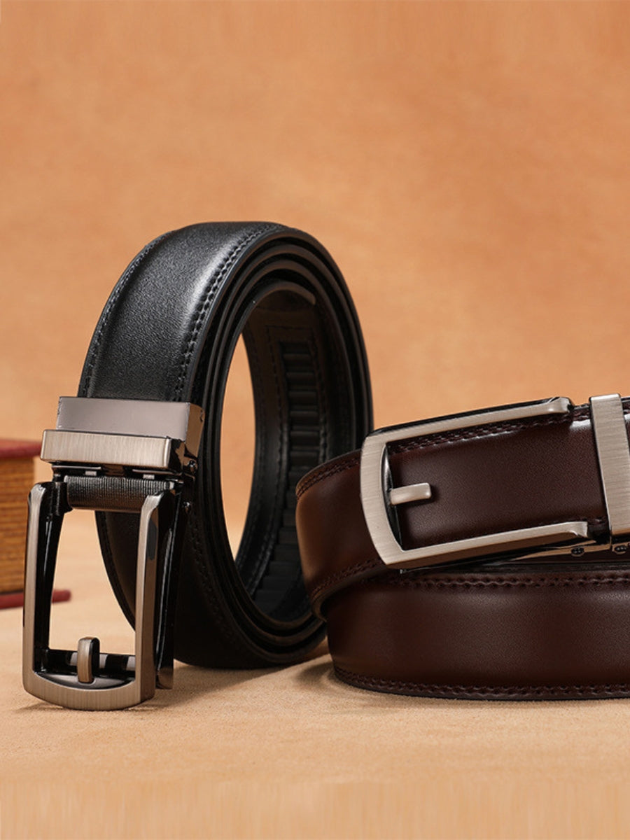 Leather Belt with Automatic Buckle