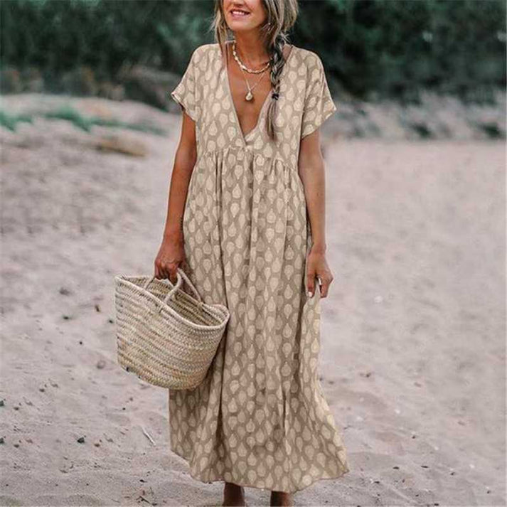 Marion - bohemian dress with v-neck