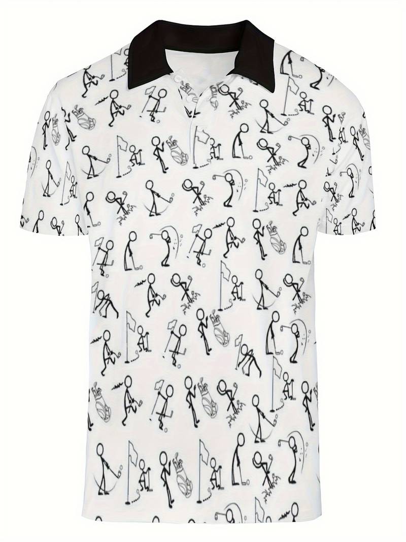 Henry t-shirt with stick figure graphic print