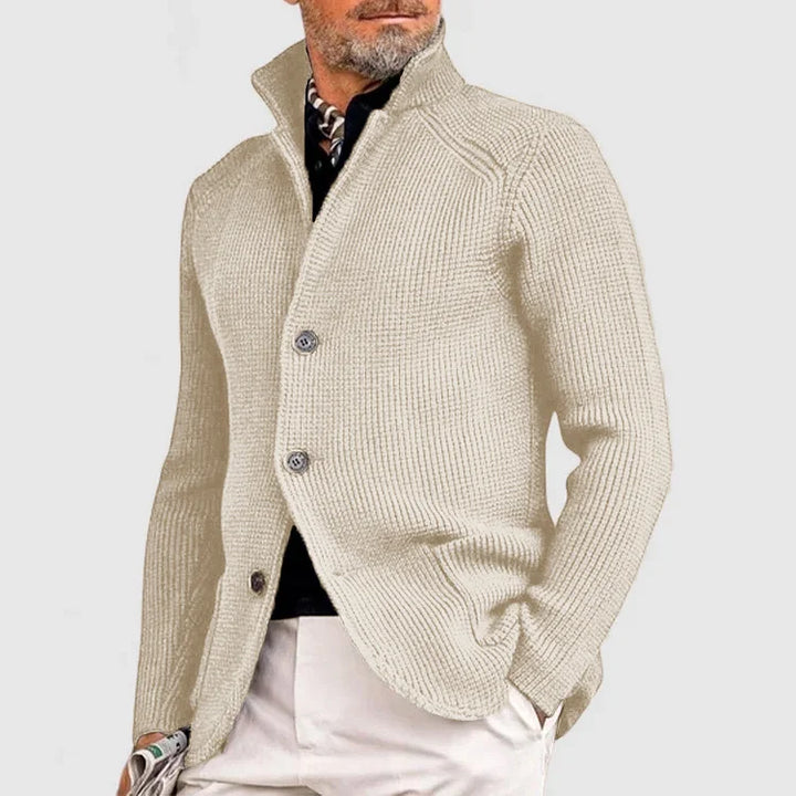 Kendu | Men's coat with elegant lapel and knitted pocket