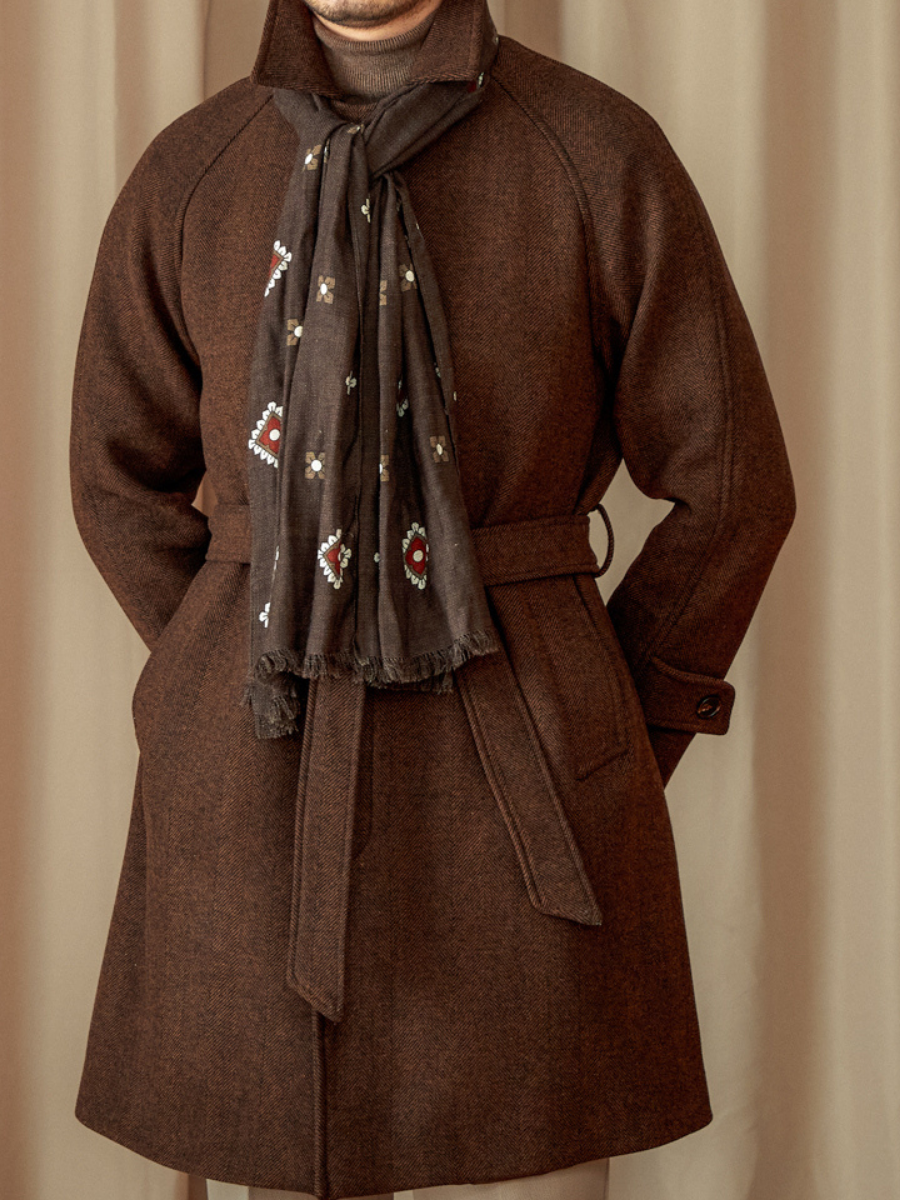 Classic Wool Blend Balmacaan Coat