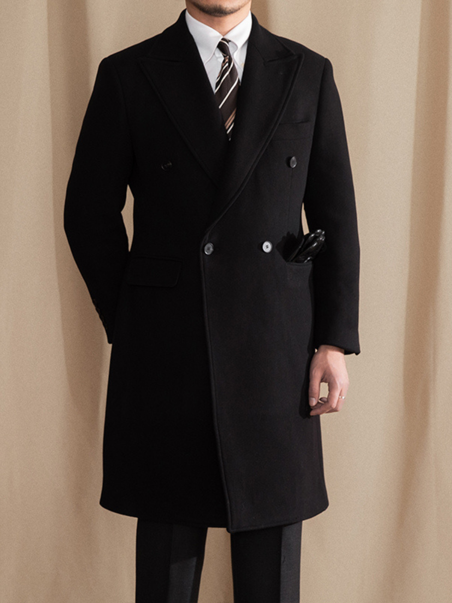 Wool Blend Chesterfield Overcoat