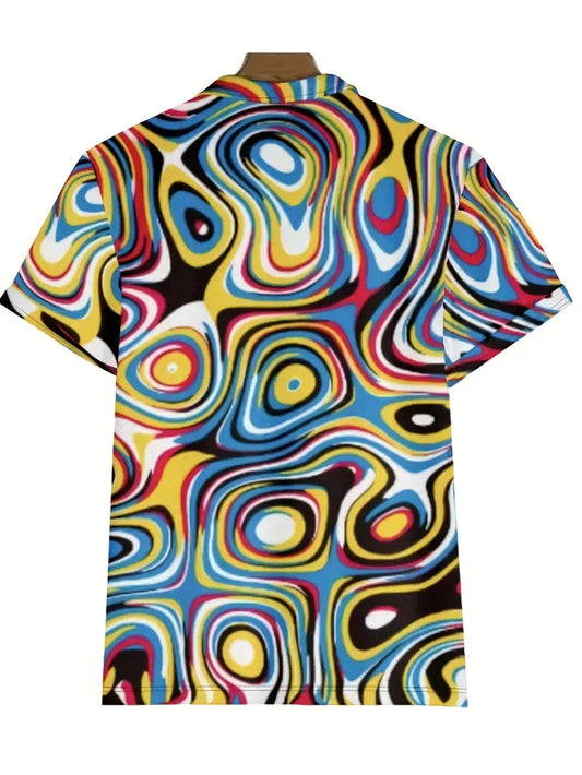 Christopher – trendy, casual short-sleeved shirt with a colorful pattern