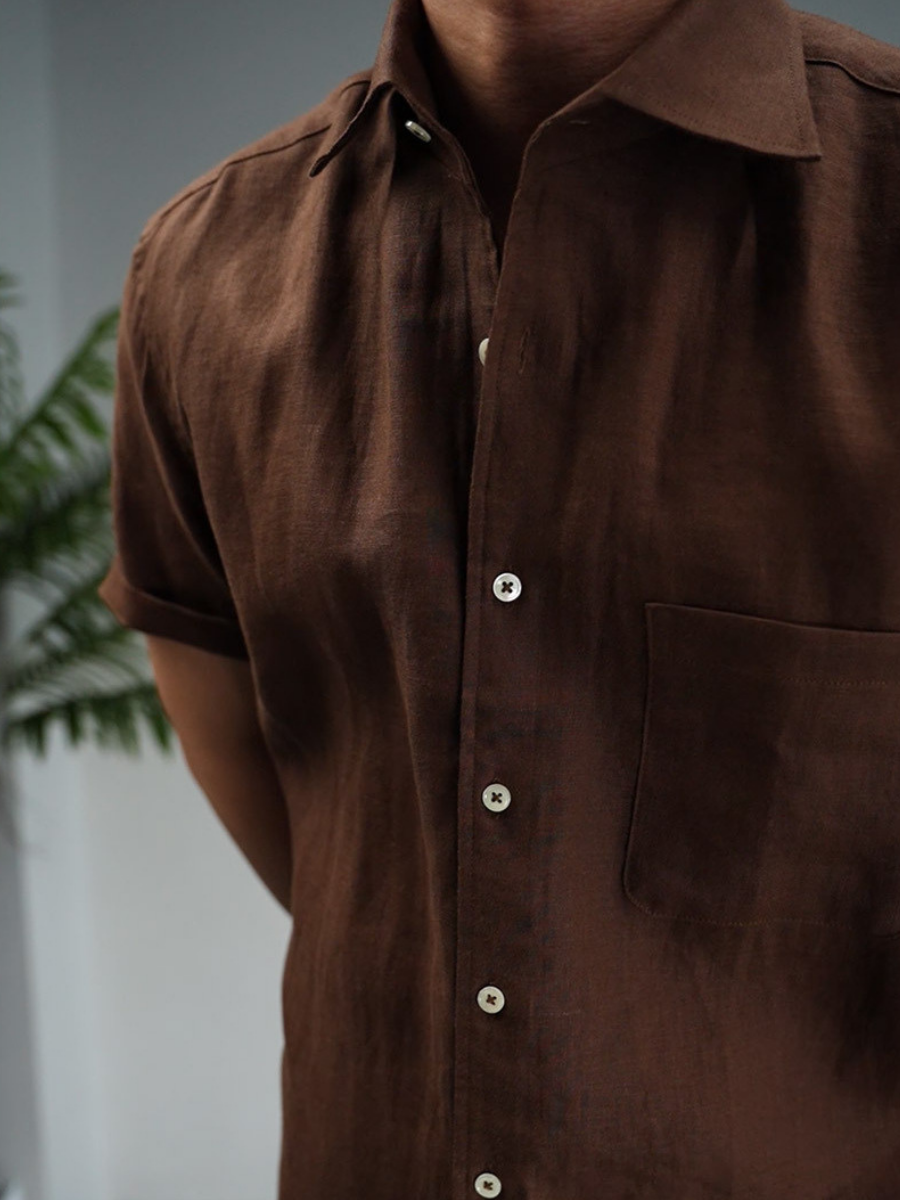 100% Linen Short-Sleeve Shirt