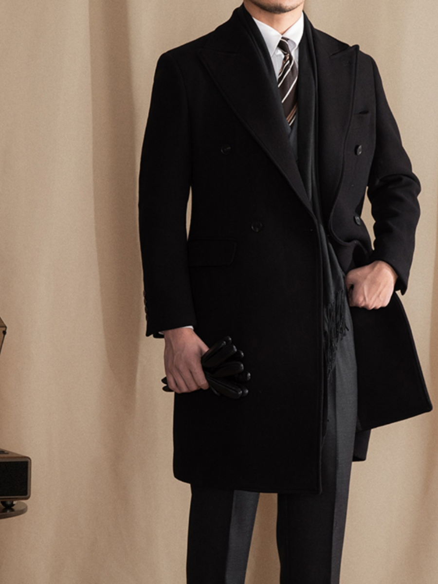 Wool Blend Chesterfield Overcoat