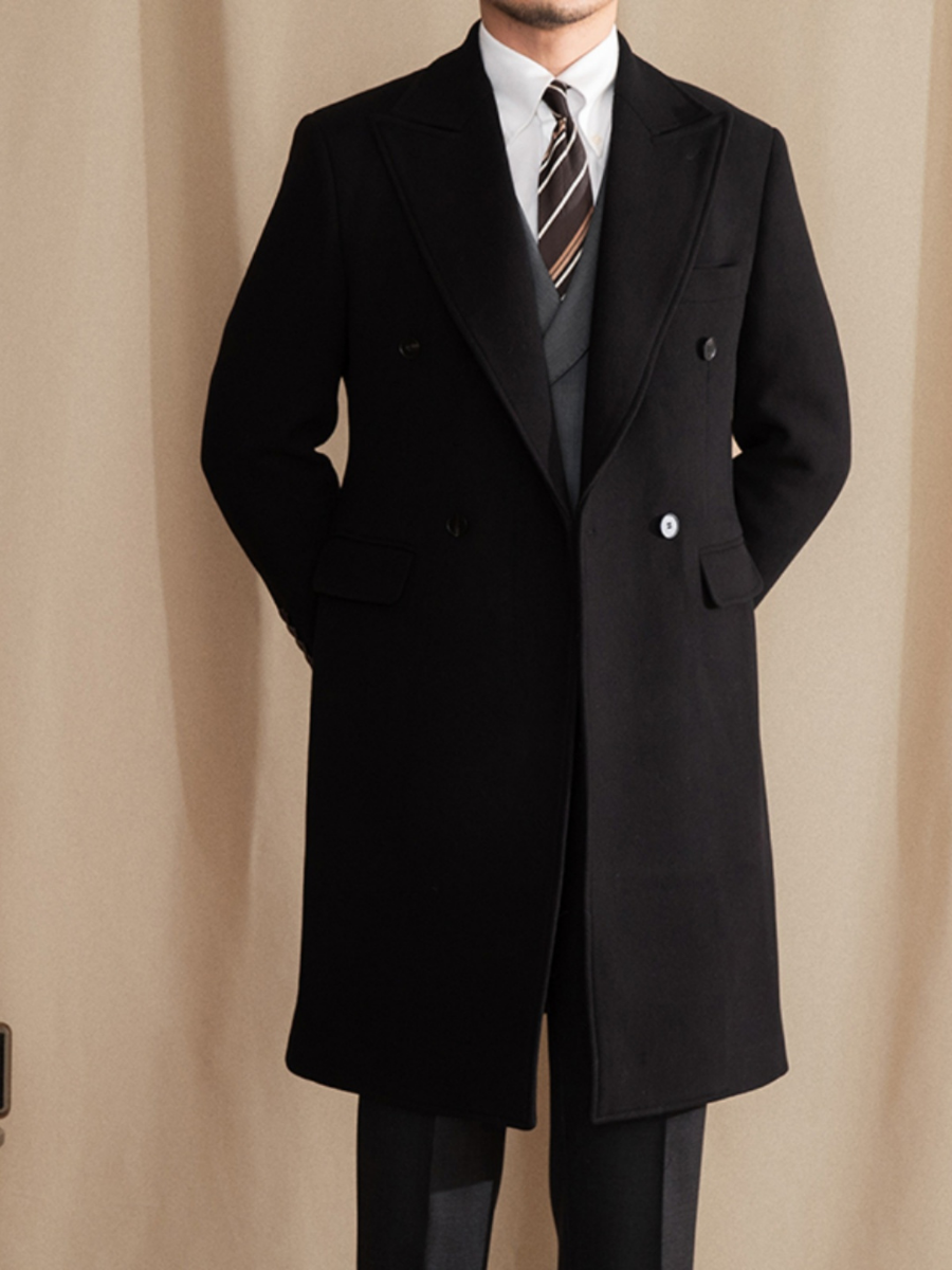 Wool Blend Chesterfield Overcoat