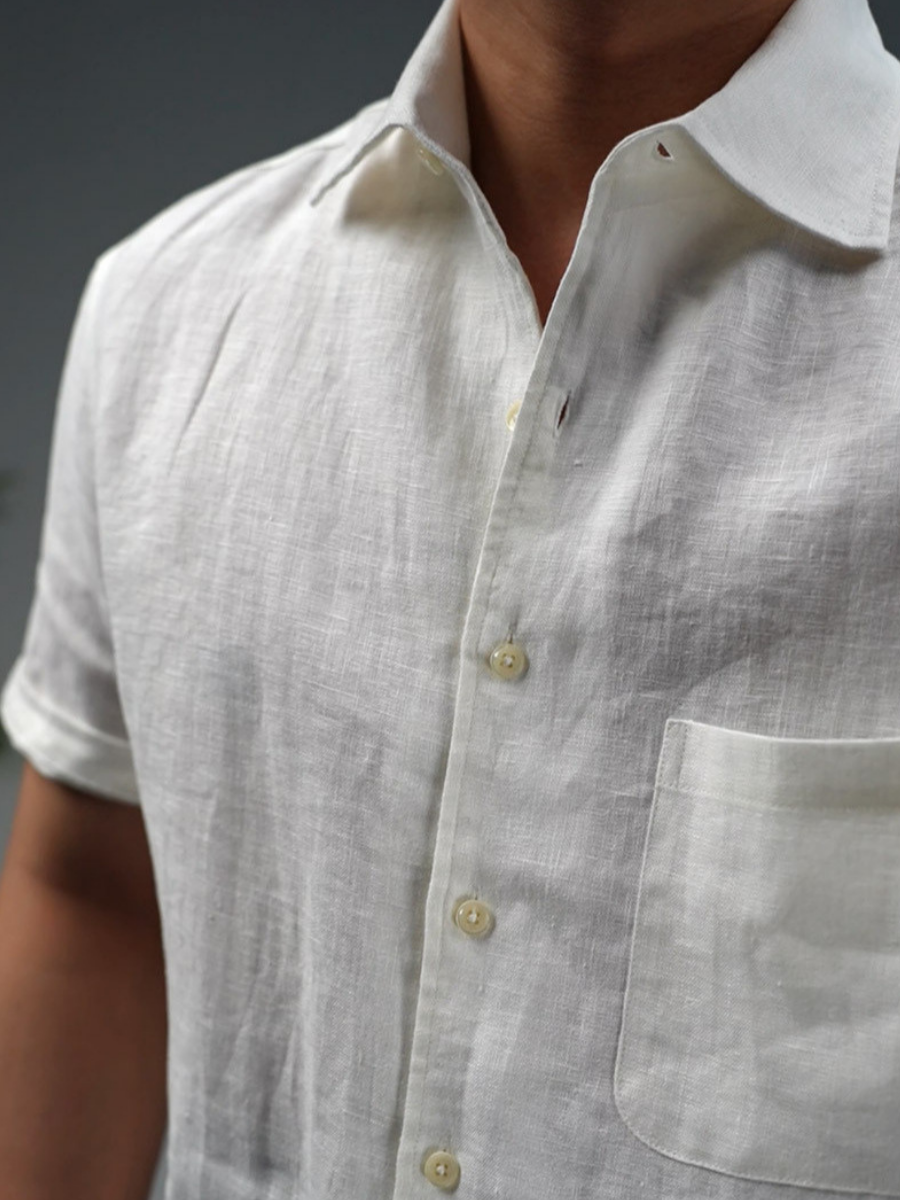 100% Linen Short-Sleeve Shirt