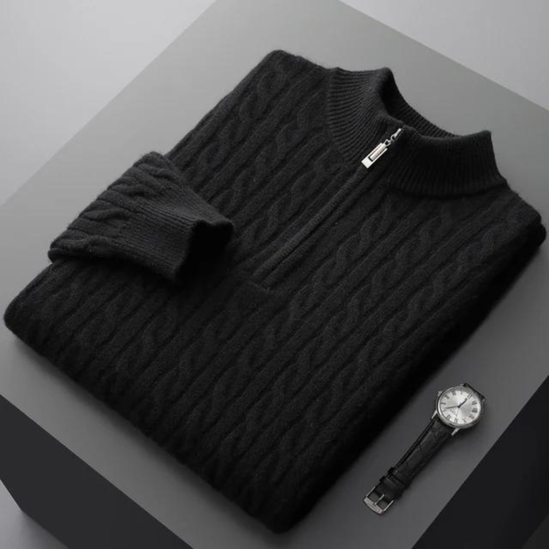 Robert - premium soft fabric men's half-zip jumper