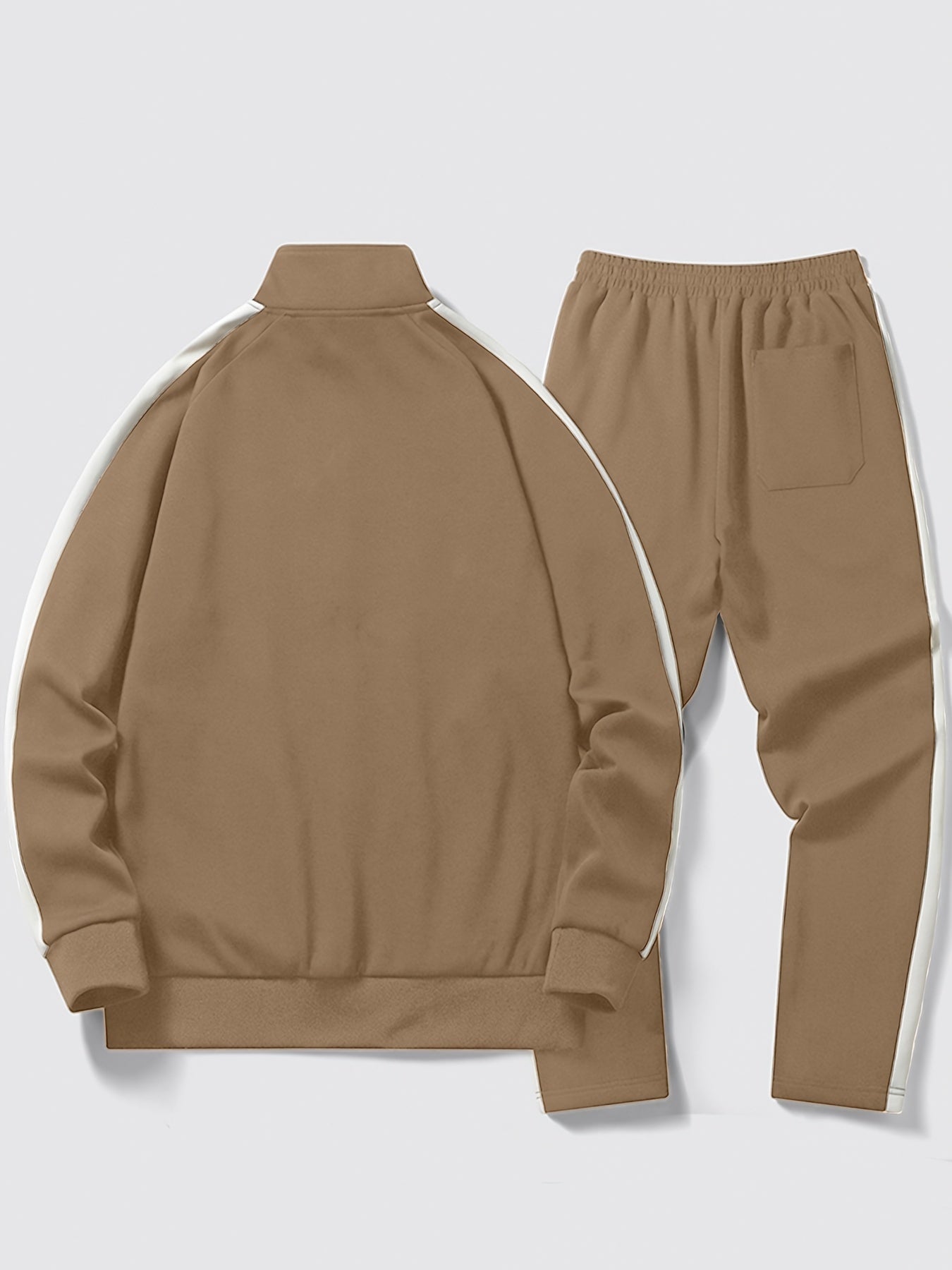 Casual Two Color Tracksuit Full Zip up Top and Drawstring Jogger Pants for Men | Ideal for Any Season