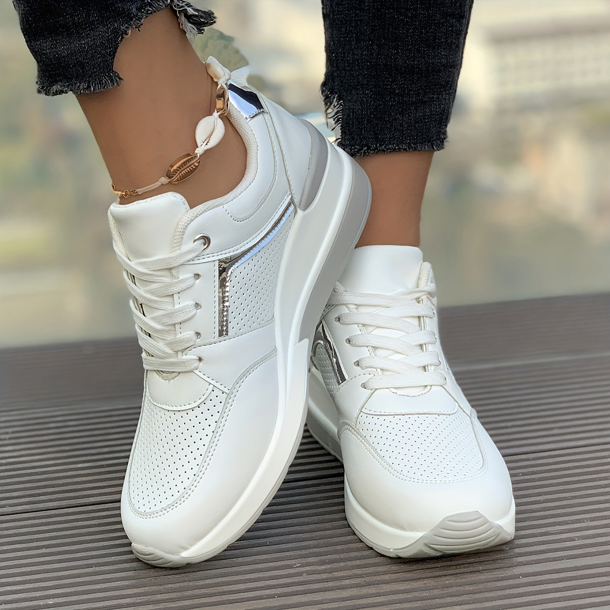 Casual Solid Color Casual Sneakers for Women | Perfect for Everyday Wear