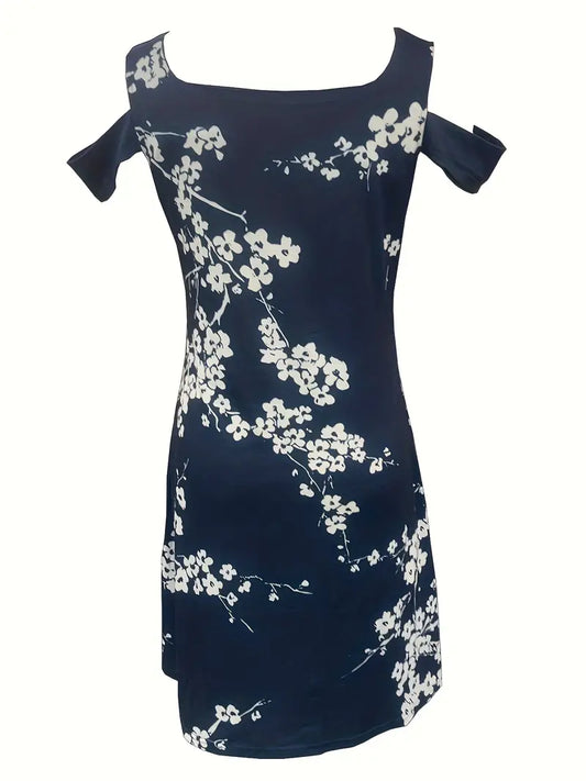 Amelia - floral print v-neck short sleeve dress