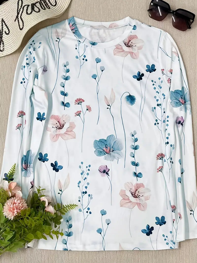 Hester - long sleeve t-shirt with floral print