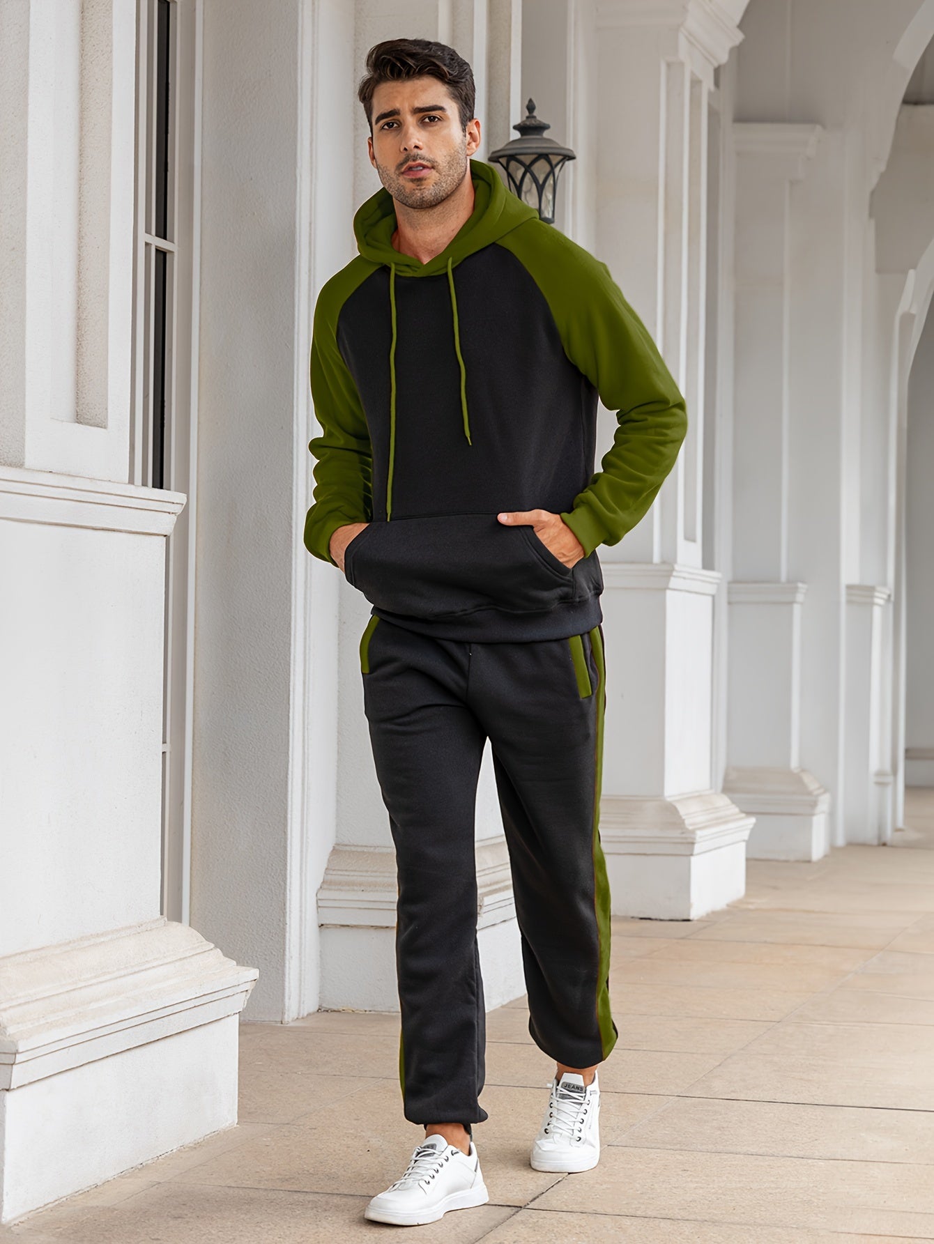 Classic Full Zip Long Sleeve Hoodie and Jogging Pants Tracksuit for Men | Ideal for Season TRUE