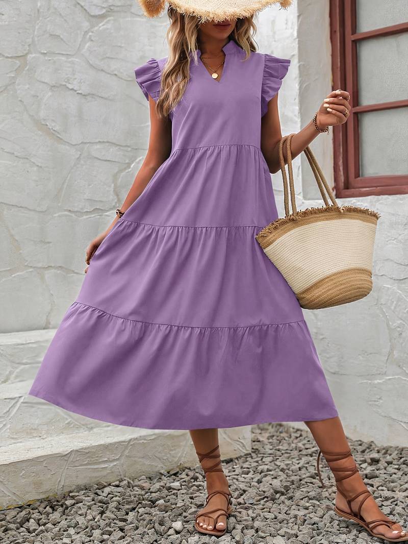 Emma – elegant dress with ruffle sleeves for spring and summer