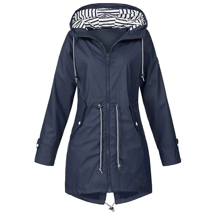 Classic Stylish Waterproof Outdoor Rain Jacket with Hood for Women | Perfect for Outdoor Activities