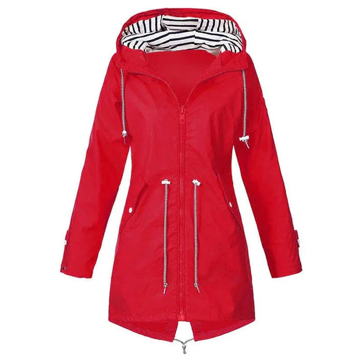 Classic Stylish Waterproof Outdoor Rain Jacket with Hood for Women | Perfect for Outdoor Activities