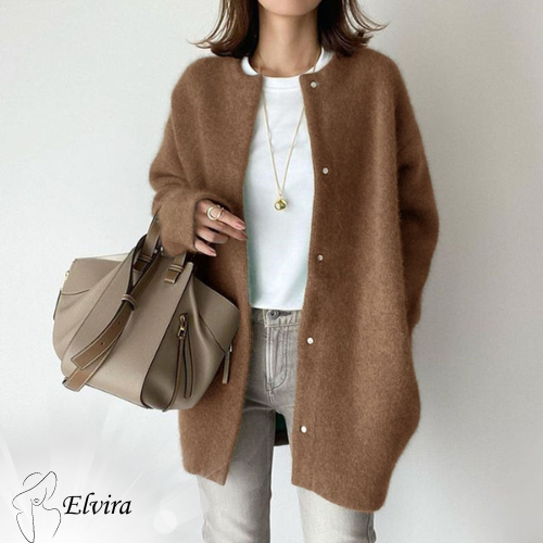 Elvira™ - Chic Long Sleeve Button Cardigan