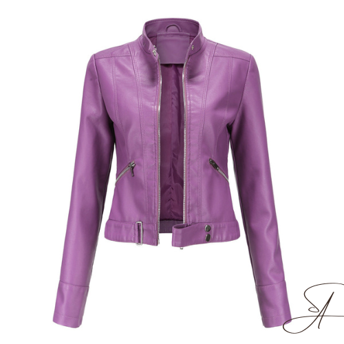 Vintage Elegant Faux Leather Biker Jacket for Women | Perfect for Everyday Wear