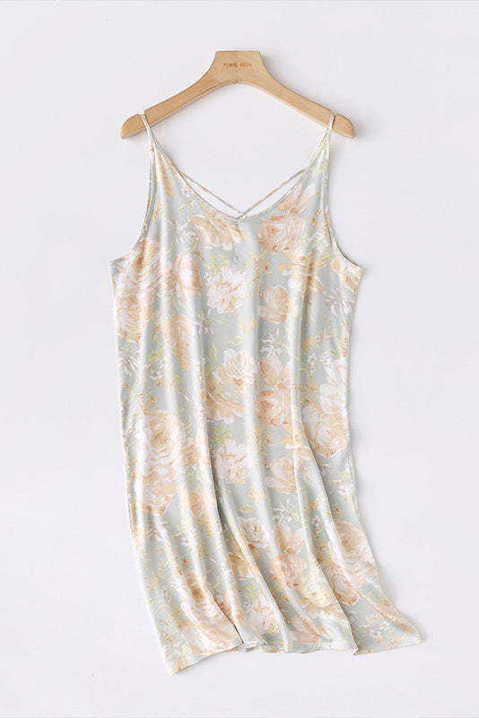 Printed Cross-Back Cami Dress