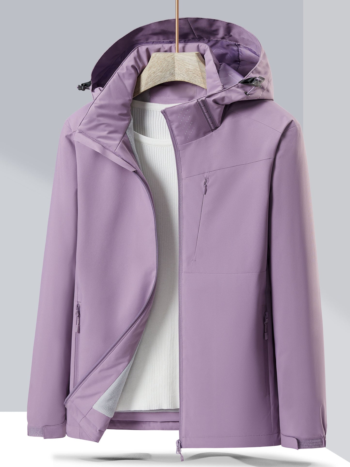 Elegant Waterproof Fleece Winter Jacket with Capuchon for Women | Perfect for Outdoor Activities