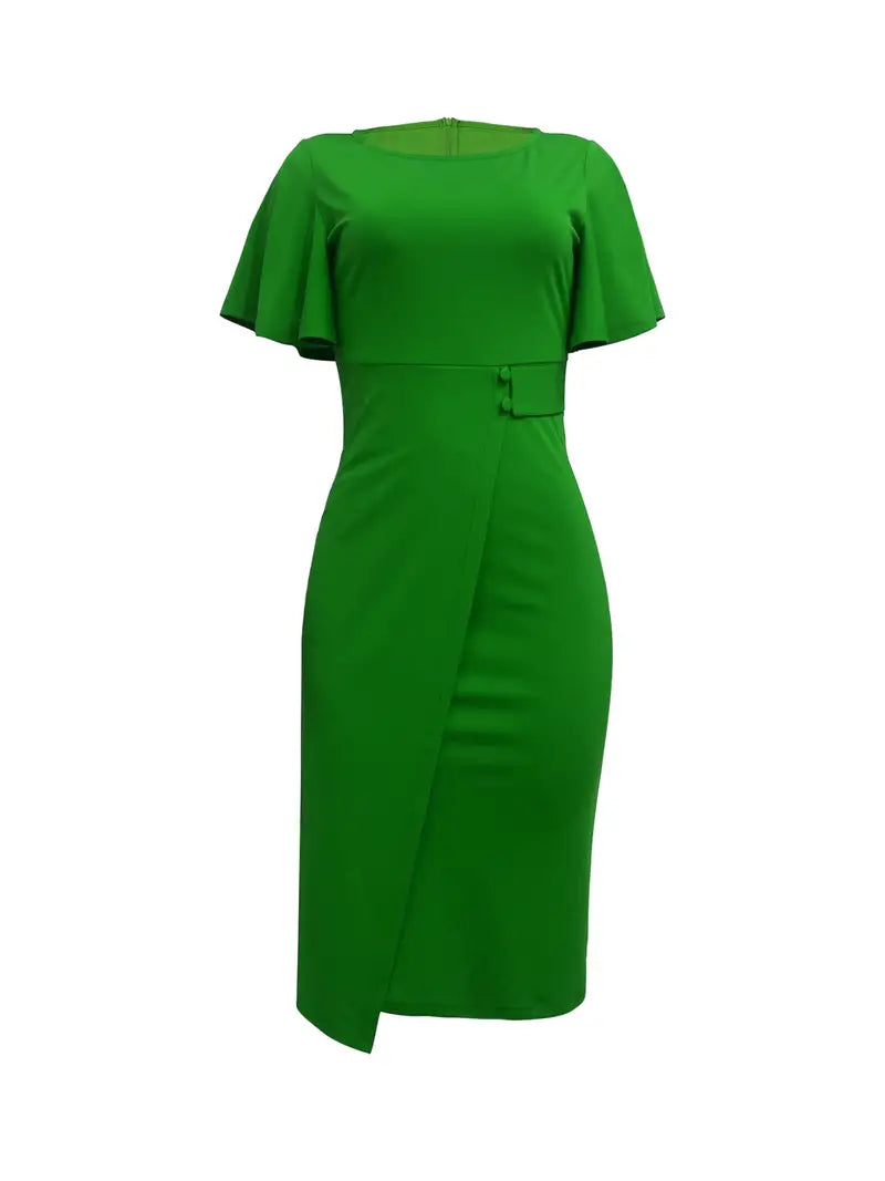 Scarlett – elegant wrap dress with slit for spring and summer