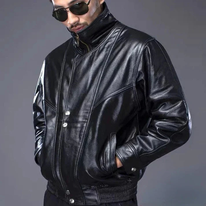 Erwin - classic black biker jacket for men