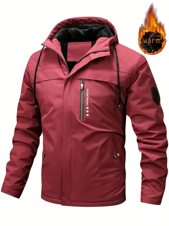 Warm winter jacket with fur lining and pockets for men | ideal for winter