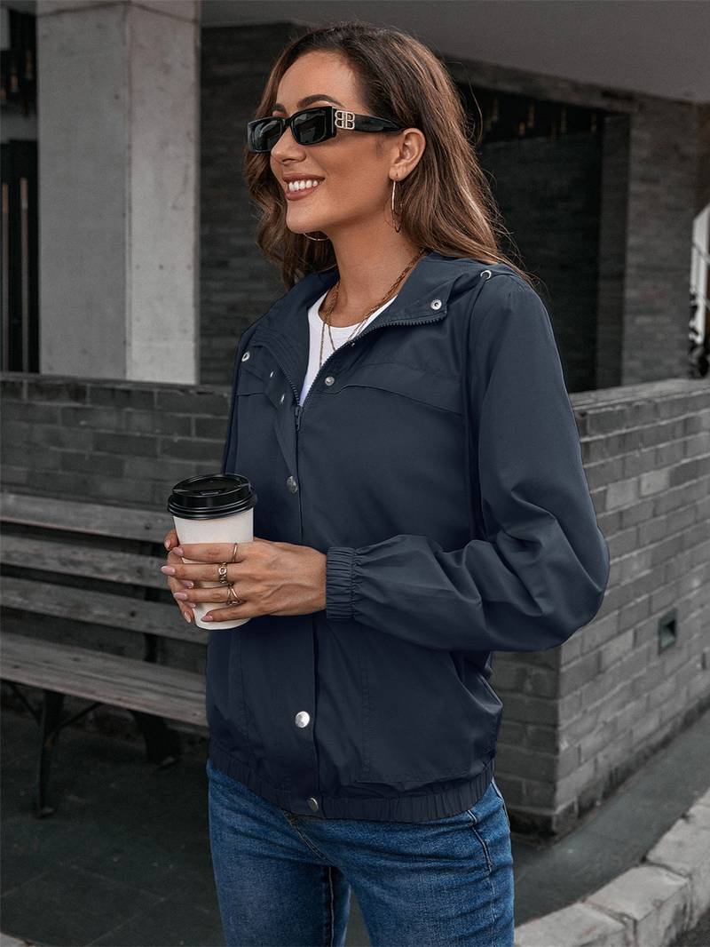 Stylish Modern Waterproof Outdoor Rain Jacket with Hood for Women | Perfect for Outdoor Activities