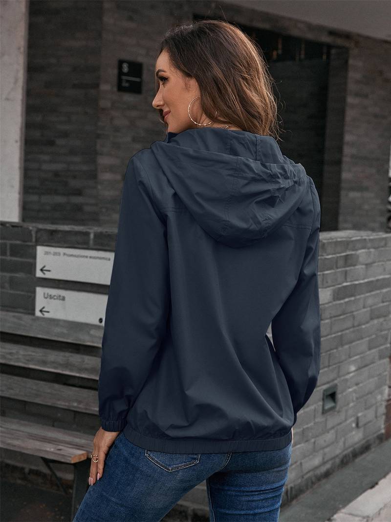 Stylish Modern Waterproof Outdoor Rain Jacket with Hood for Women | Perfect for Outdoor Activities