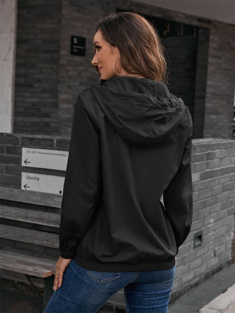 Stylish Modern Waterproof Outdoor Rain Jacket with Hood for Women | Perfect for Outdoor Activities