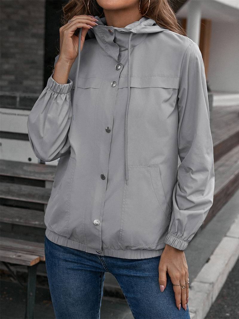 Stylish Modern Waterproof Outdoor Rain Jacket with Hood for Women | Perfect for Outdoor Activities