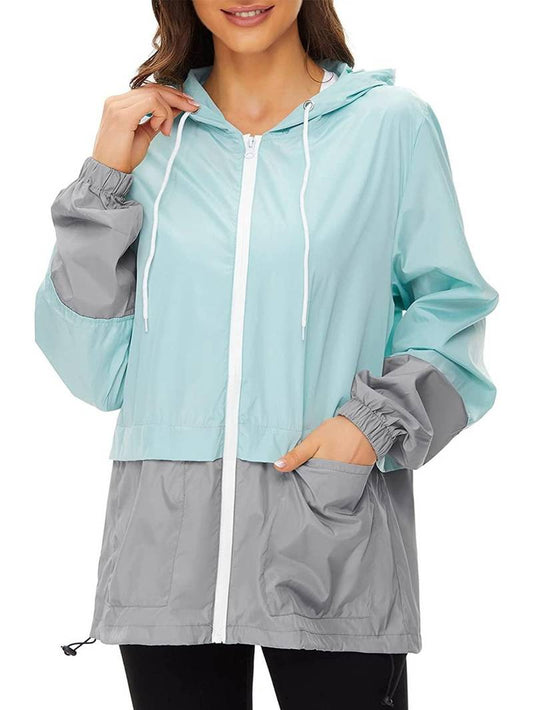 Colorful Casual Waterproof Outdoor Rain Jacket with Hood for Women | Perfect for Outdoor Activities