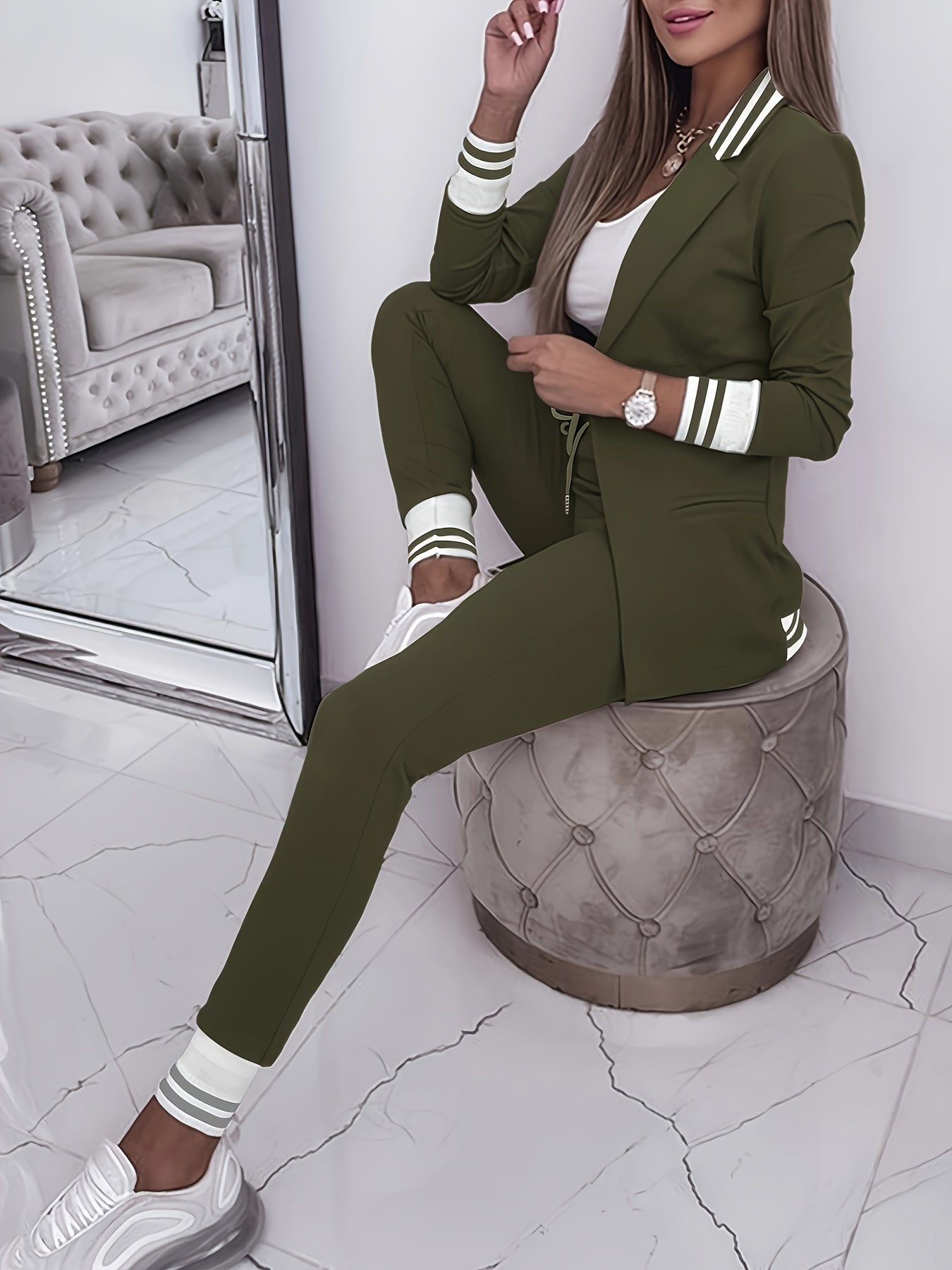 Casual Slim Pants And Blazer Outfit Set For Women | Ideal for All Seasons