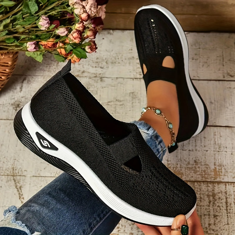 Stylish Lightweight Knit Cut-Out Sneakers for Women | Perfect for Casual Days